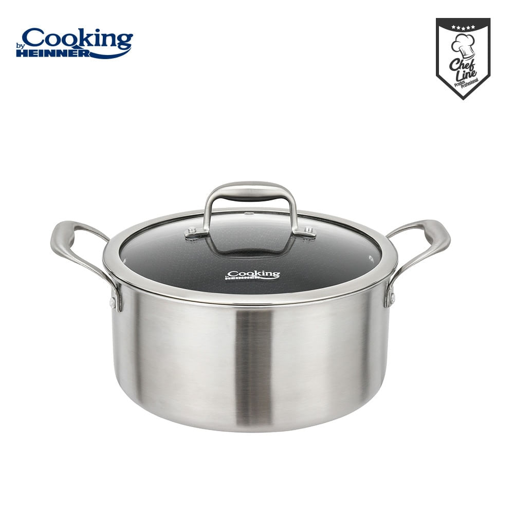 Oala cu capac sticla Cooking by Heinner Titanium, 3 straturi, inox, inductie, 20 x 10 cm, 2.8 L — imaginea 2