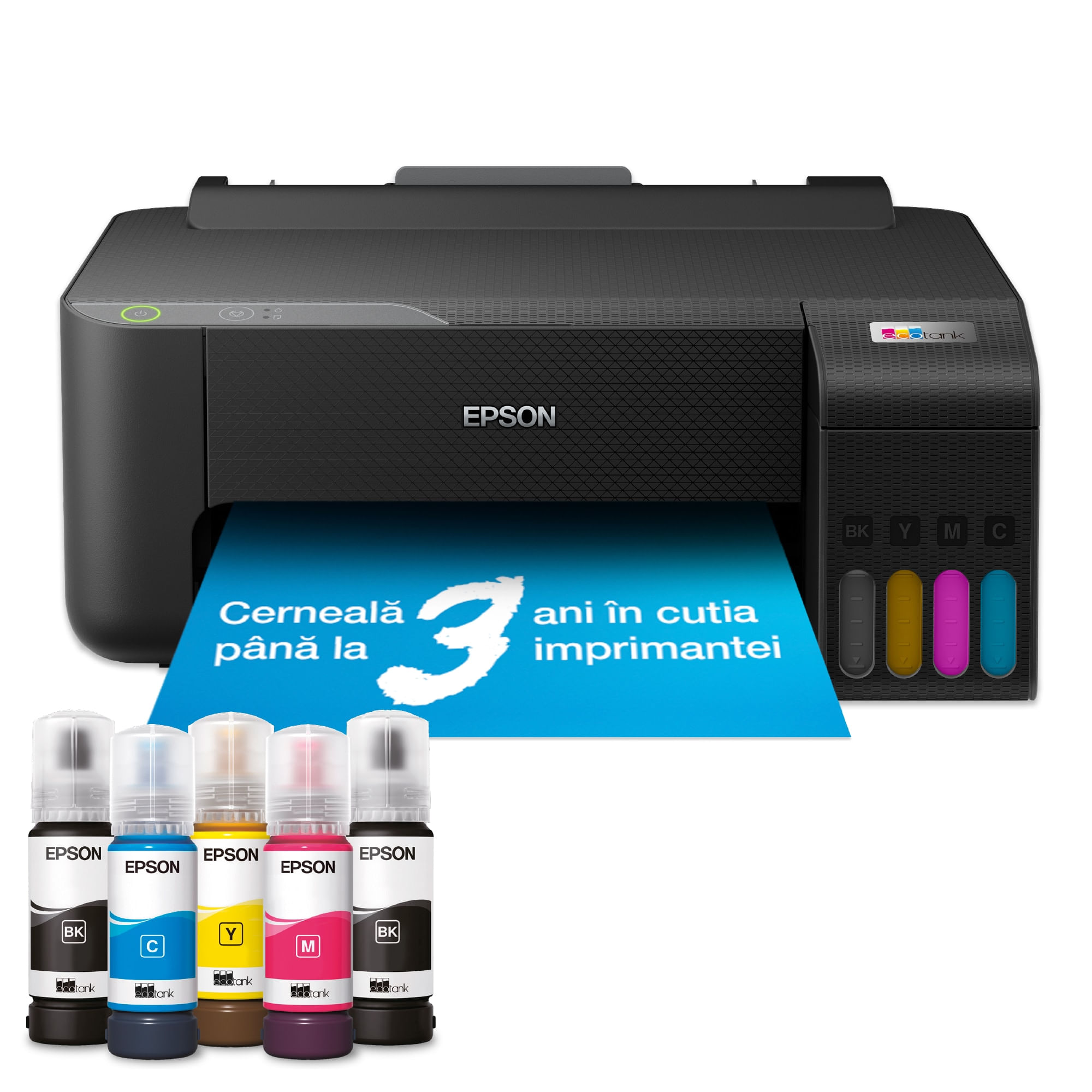 Imprimanta color CISS Epson EcoTank L1230, A4, USB, negru
