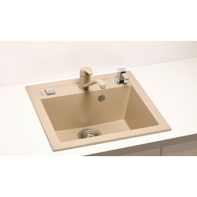 Chiuveta bucatarie Alveus Formic 20 A55 incastrabila, 520x510mm, adancime 200mm,material compozit, Bej melange — imaginea 4