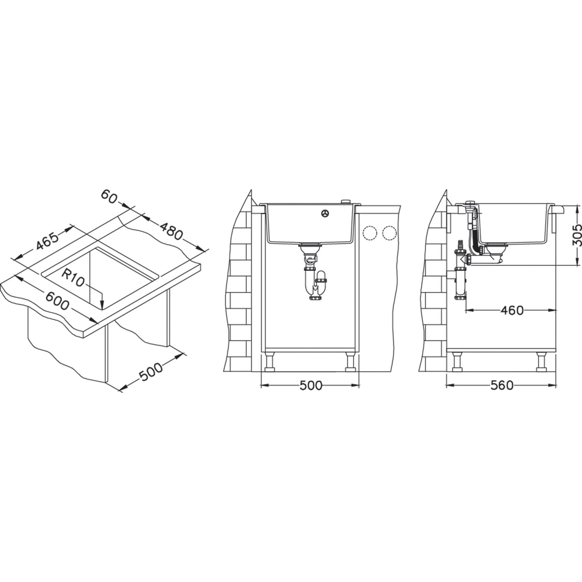 Chiuveta bucatarie Alveus Formic 20 A55 incastrabila, 520x510mm, adancime 200mm,material compozit, Bej melange — imaginea 5