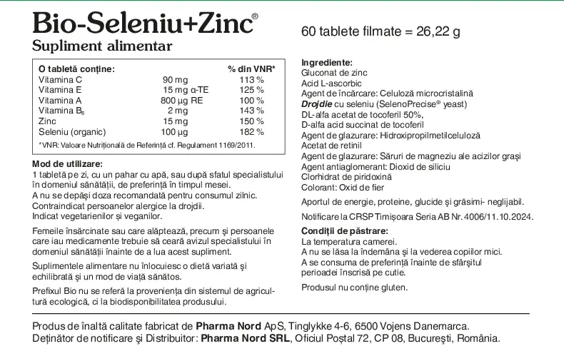 Bio-Seleniu+Zinc 60 tb