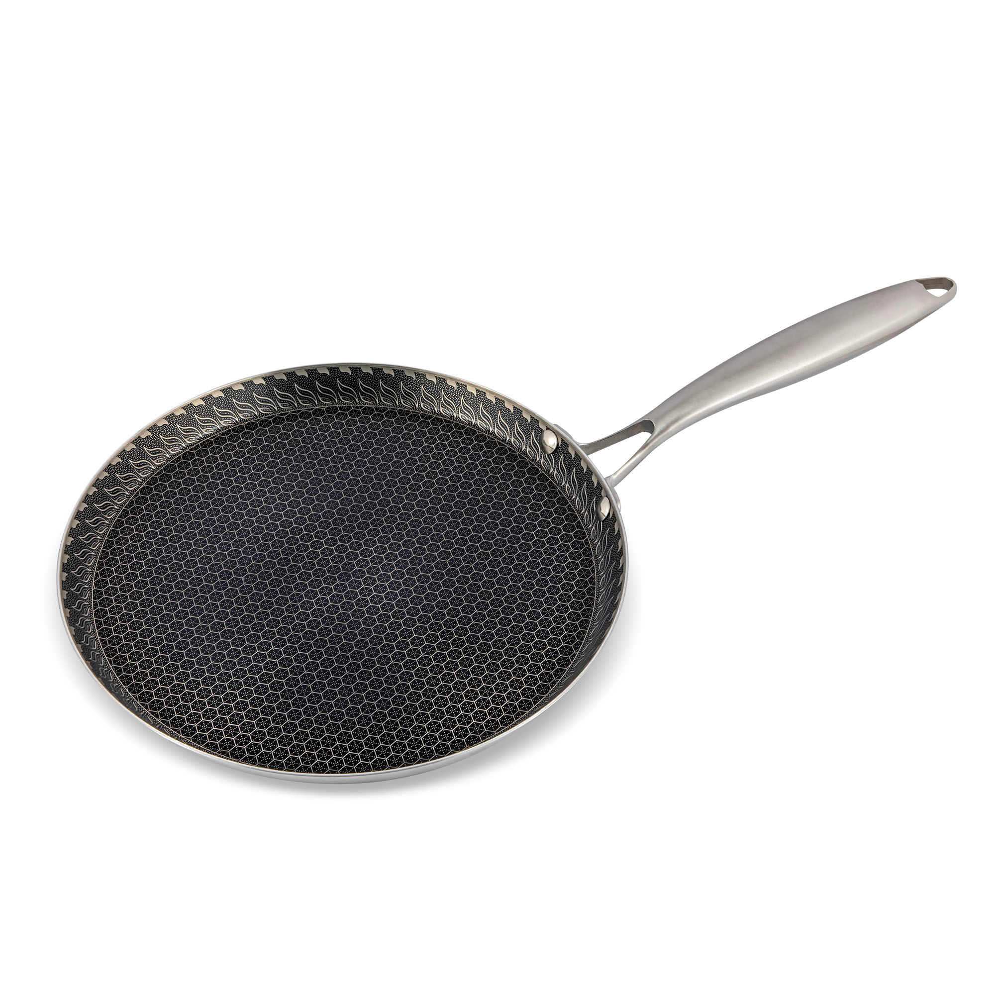 Tigaie profesionala din inox pentru clatite cu acoperire ceramica tip fagure - 26 cm ZASS ZG-SSFP 01-26