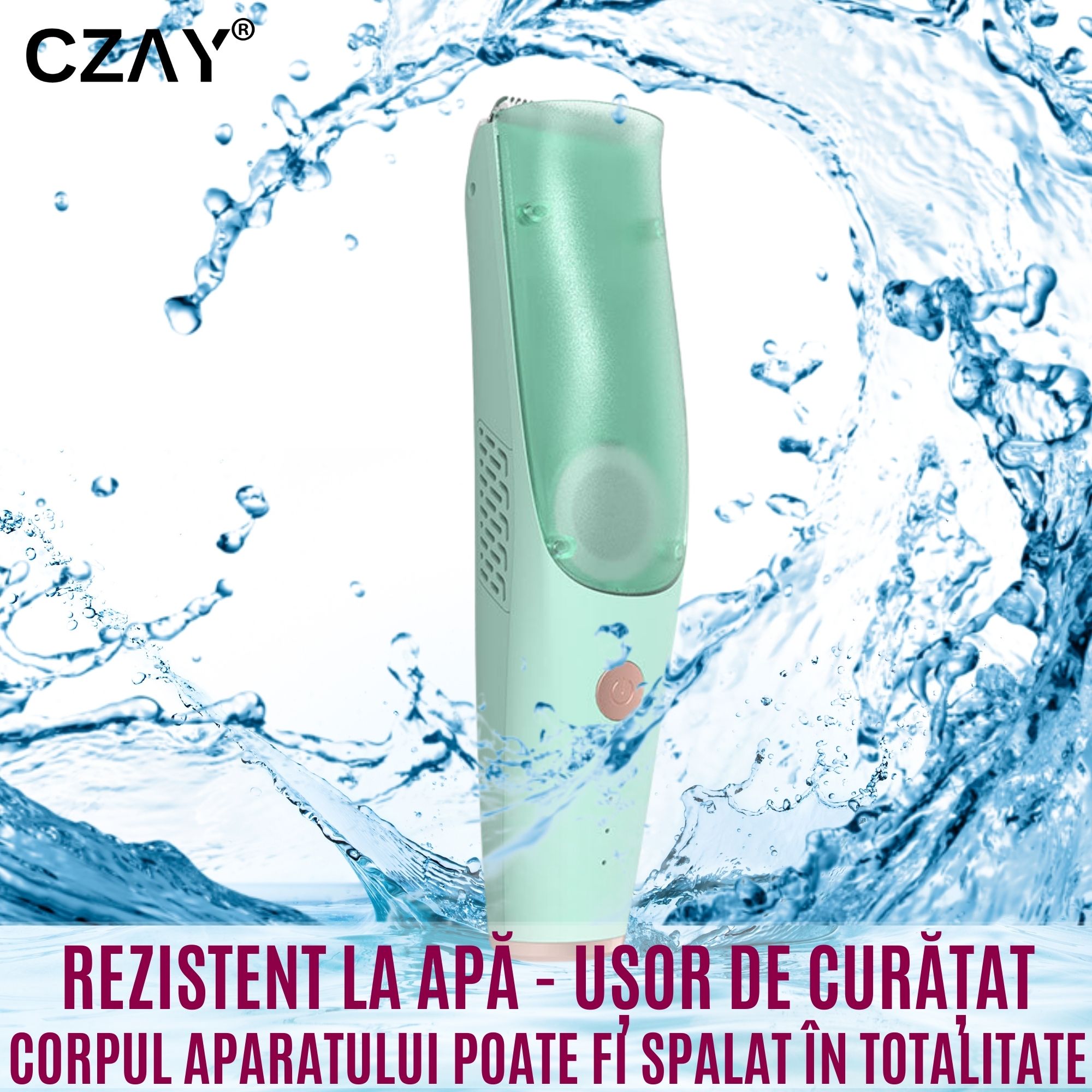 Aparat Tuns Bebelusi Ultra Silentios CZAY®, Aspirare Par, Lame Inox si Ceramica, 2 Trepte Viteza, USB, 2 Piepteni - imagine 5