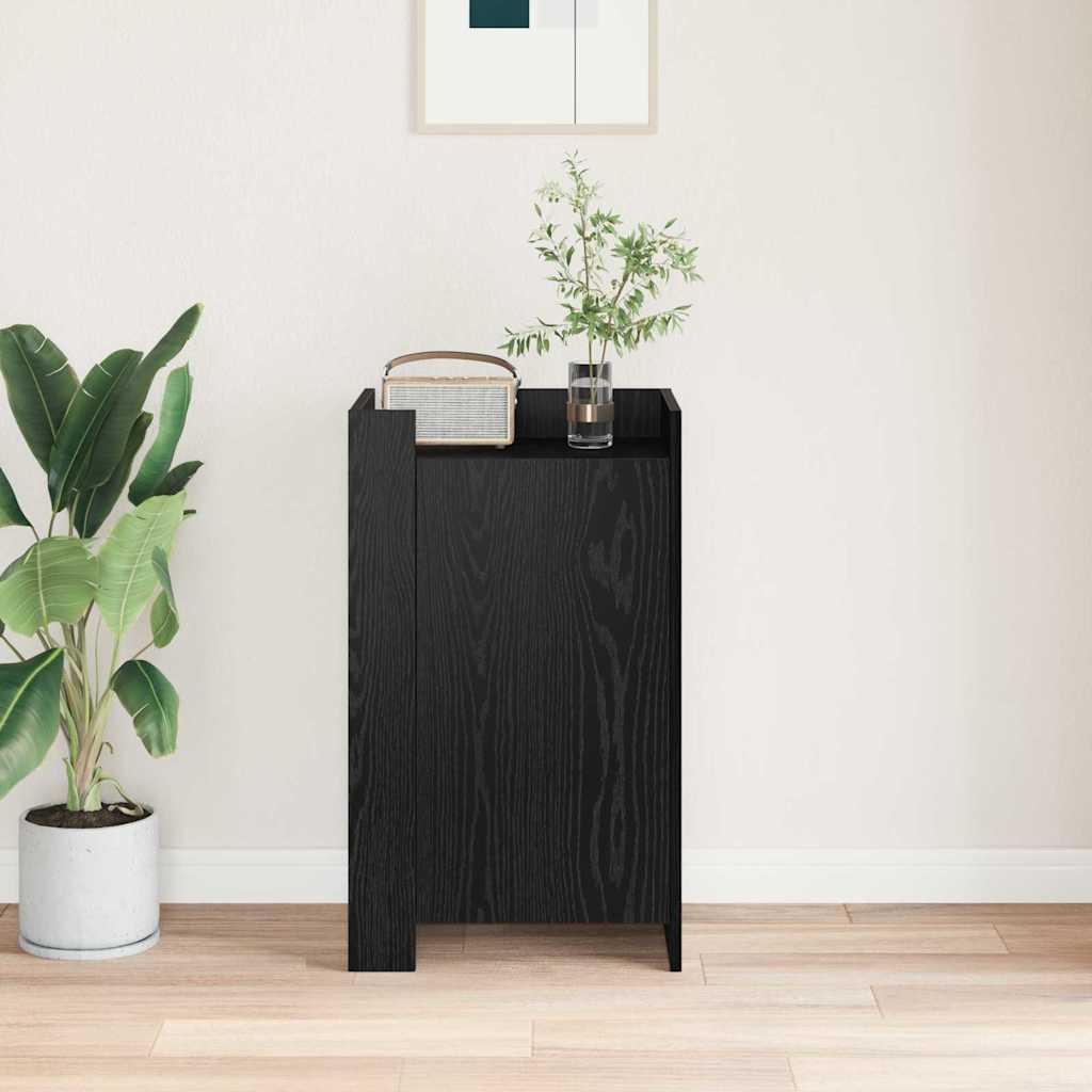 Bufet Stejar Negru 45x35x75 cm Lemn Ingineresc — imaginea 4