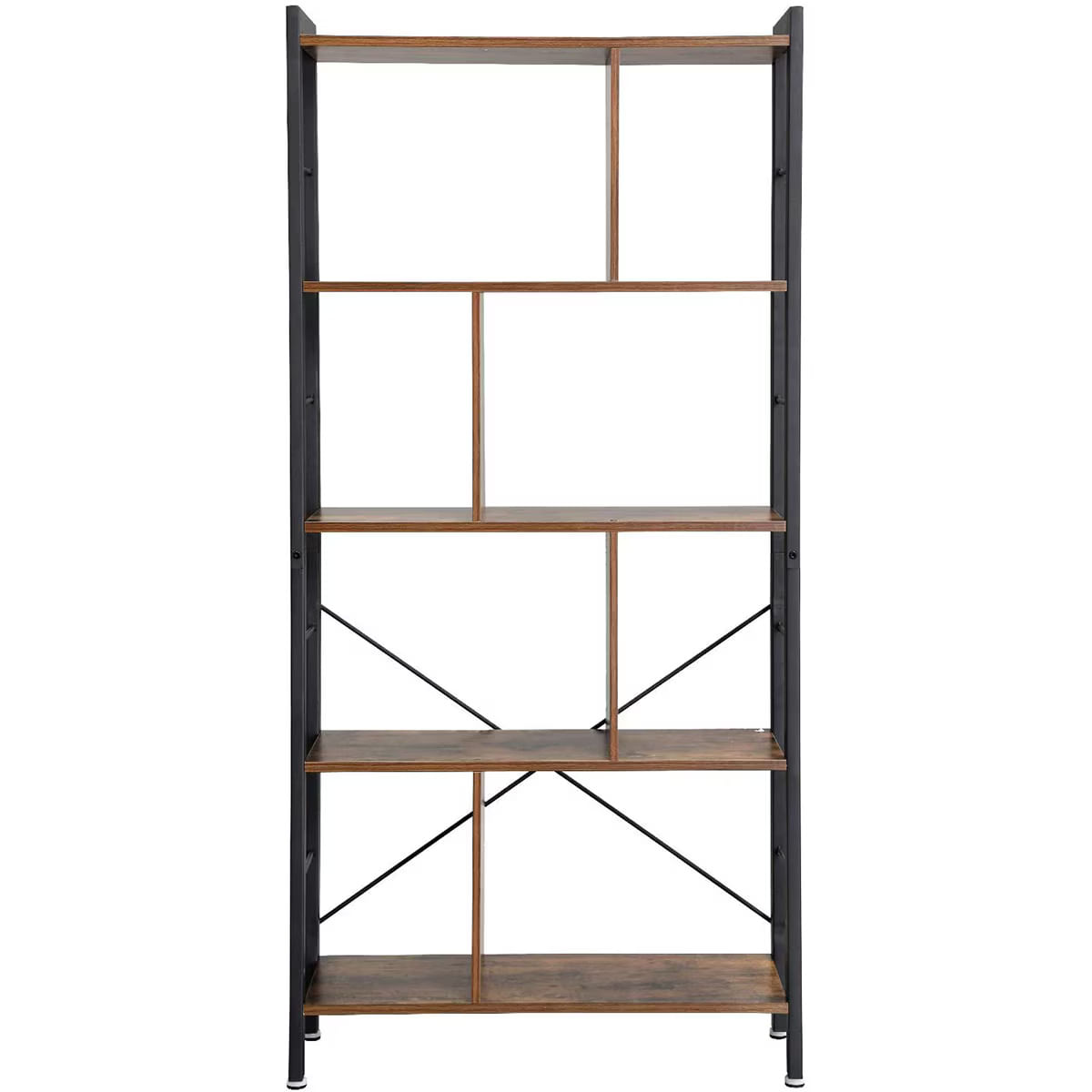 Raft depozitare/biblioteca cu 4 niveluri, Design industrial, 74 x 30 x 154 cm