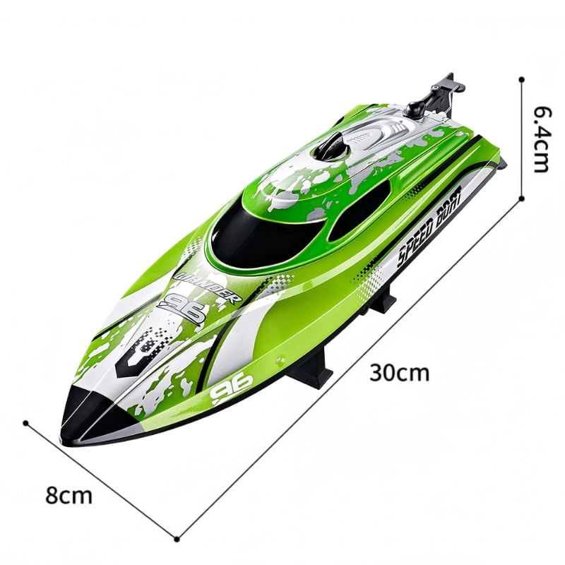 Barca cu telecomanda iUni HJ820, RC High-Speed Boat, Viteza 25 km/h, 2.4GHz, Green