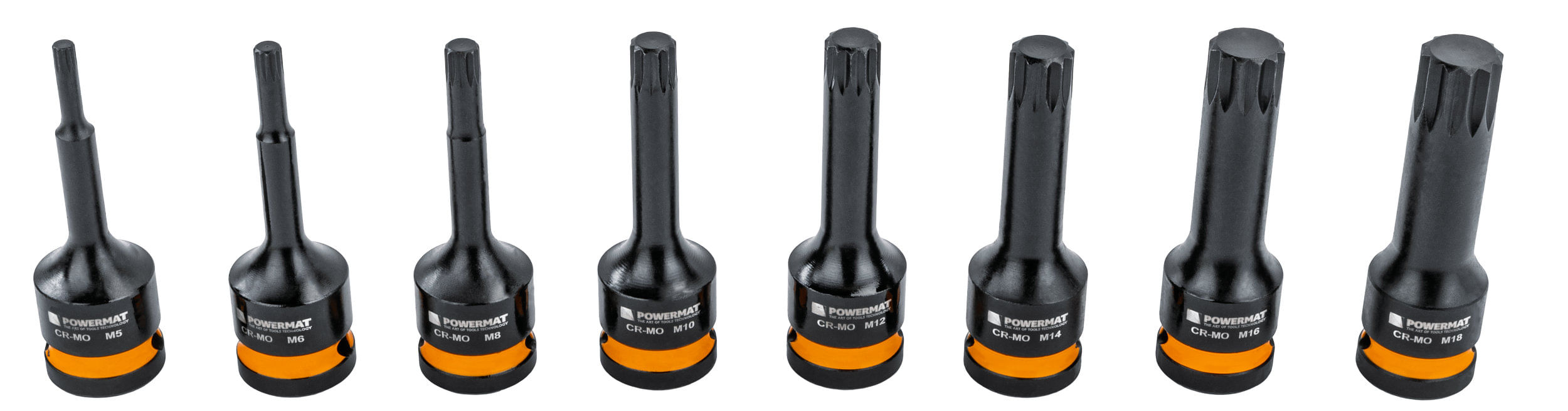 Set tubulare de impact cu caneluri, Powermat, 8 piese, 1/2", PM1384 — imaginea 9