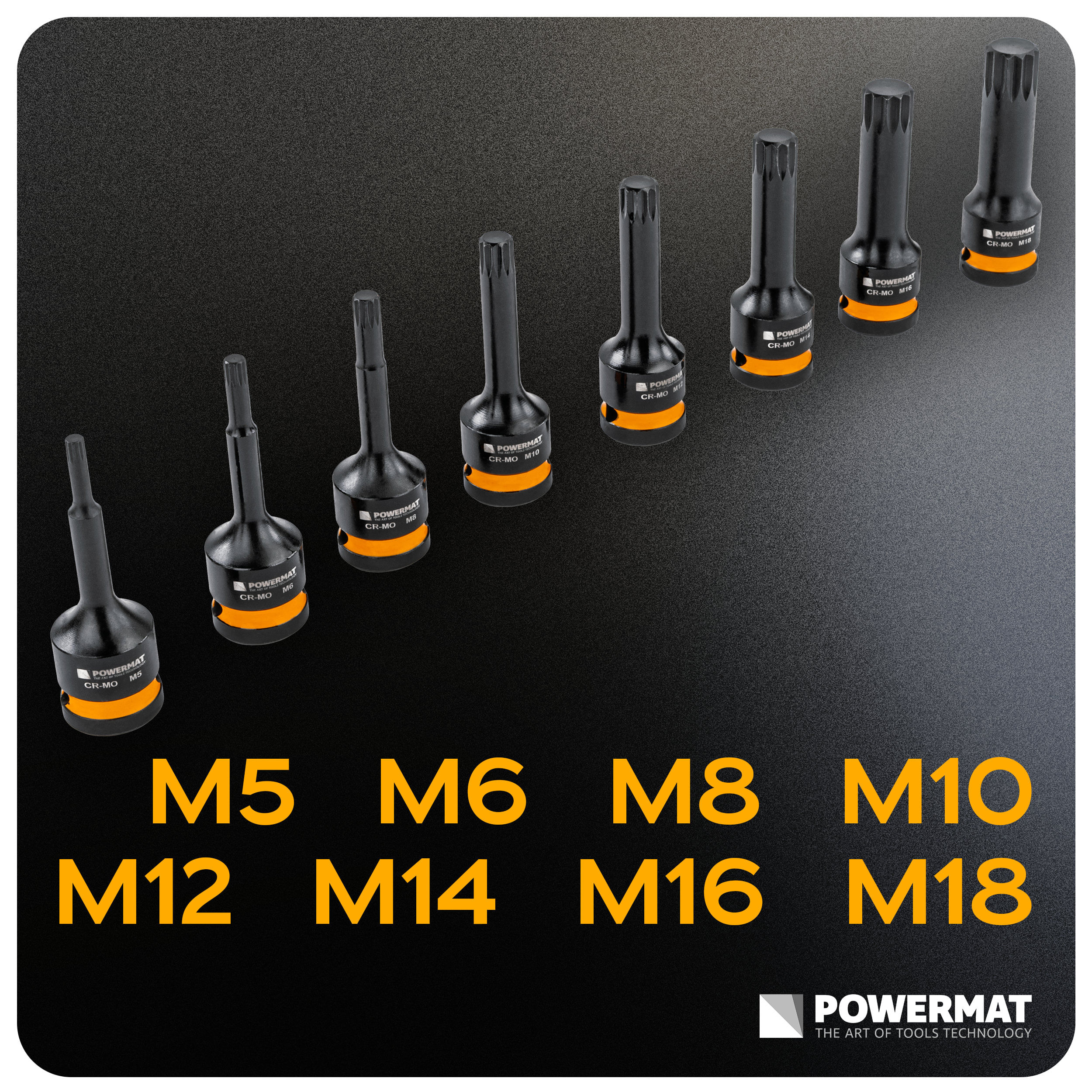 Set tubulare de impact cu caneluri, Powermat, 8 piese, 1/2", PM1384 — imaginea 18