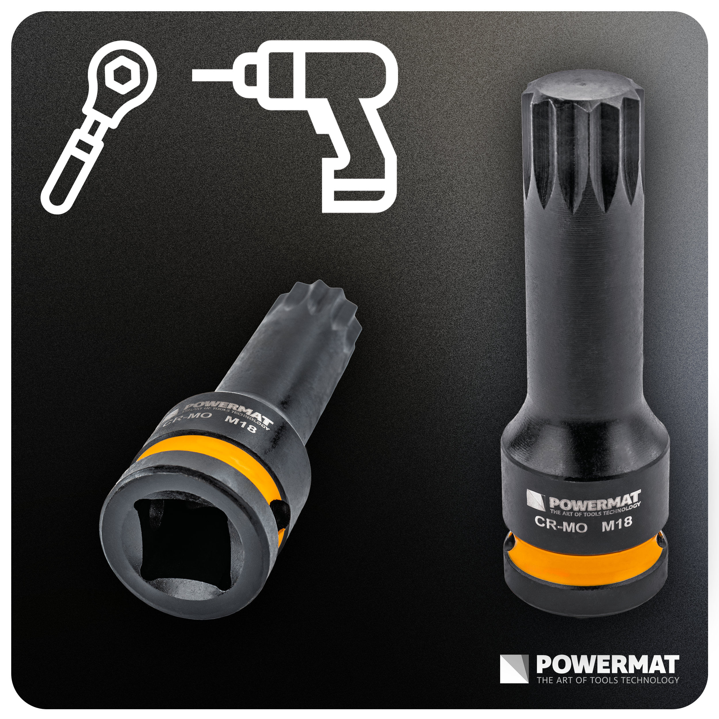 Set tubulare de impact cu caneluri, Powermat, 8 piese, 1/2", PM1384 — imaginea 25