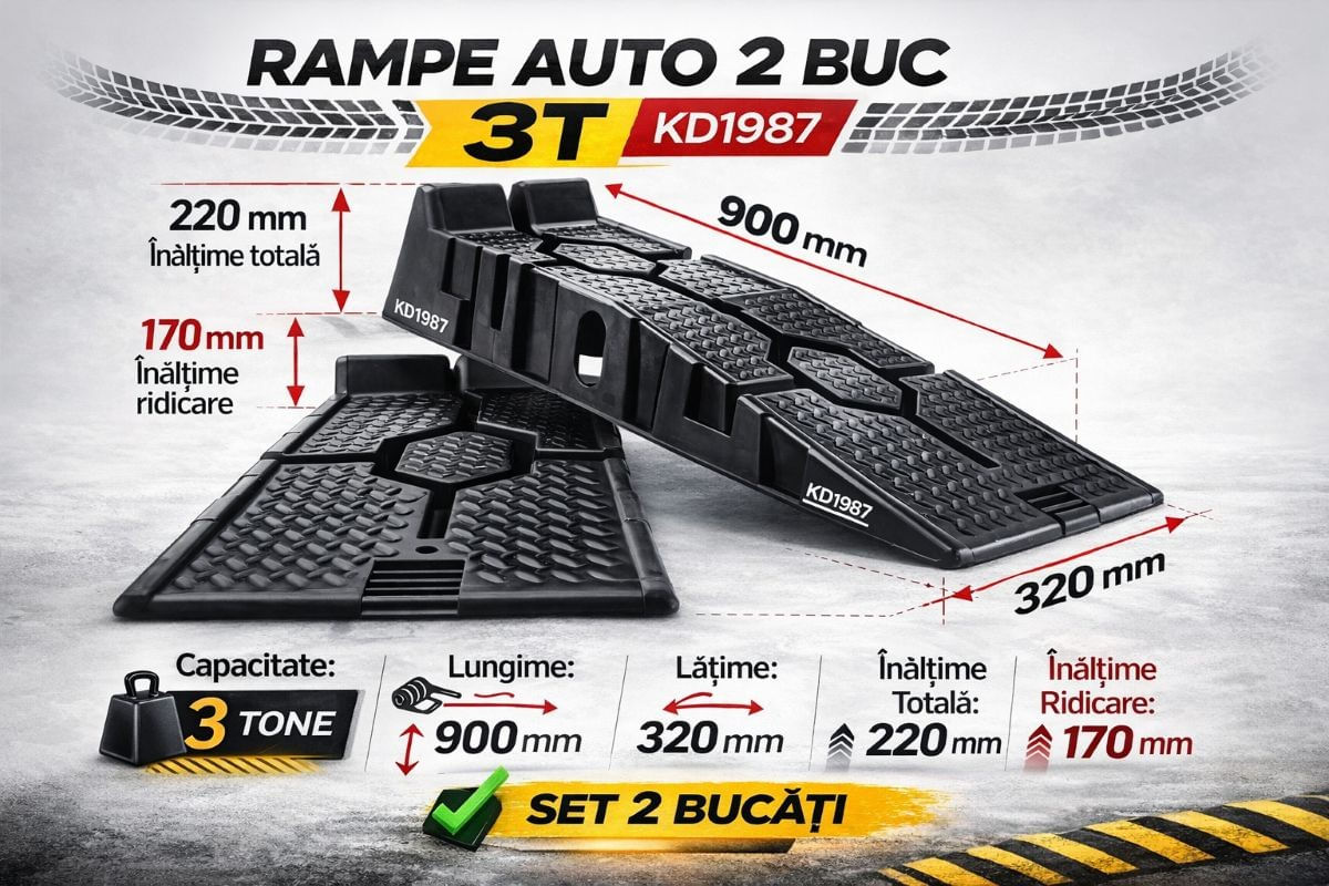 Set 2 rampe auto, Kraft&Dele, 3T, 900 x 320 x 220 mm, KD1987 - imagine 3