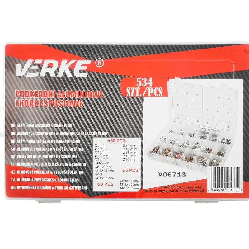 Set saibe, Verke, V06713, 534 buc, aluminiu