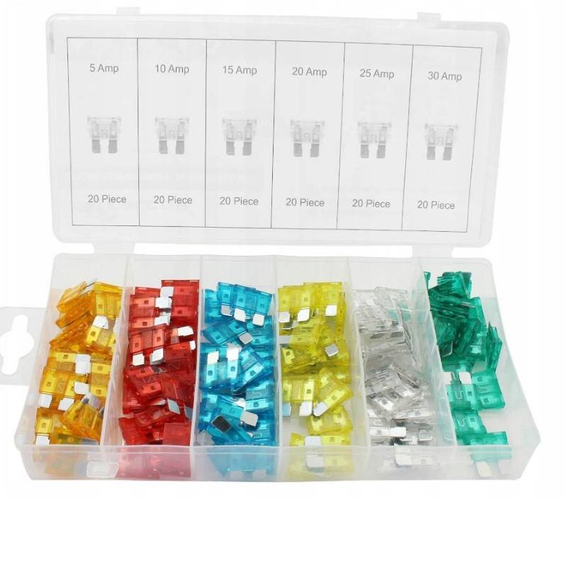 Set 120 buc sigurante auto, Hogert, din aliaj de zinc, intre 5-30 amperi