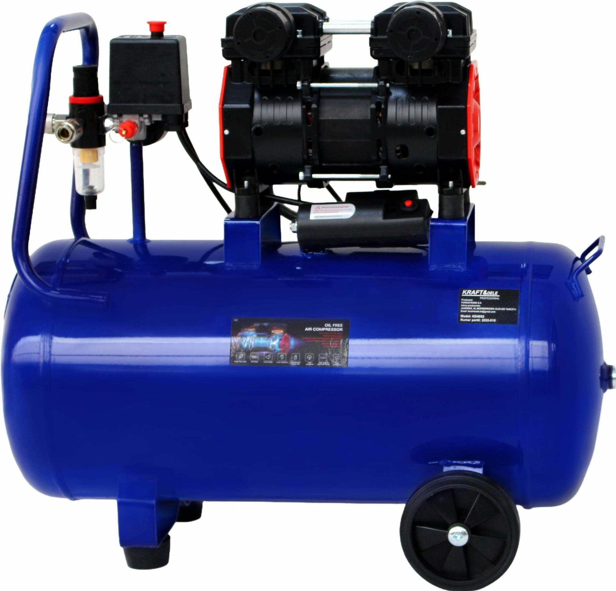 Compresor de aer fara ulei 50L, Kraft&Dele,290 l/min, 1500W, KD4052 — imaginea 6