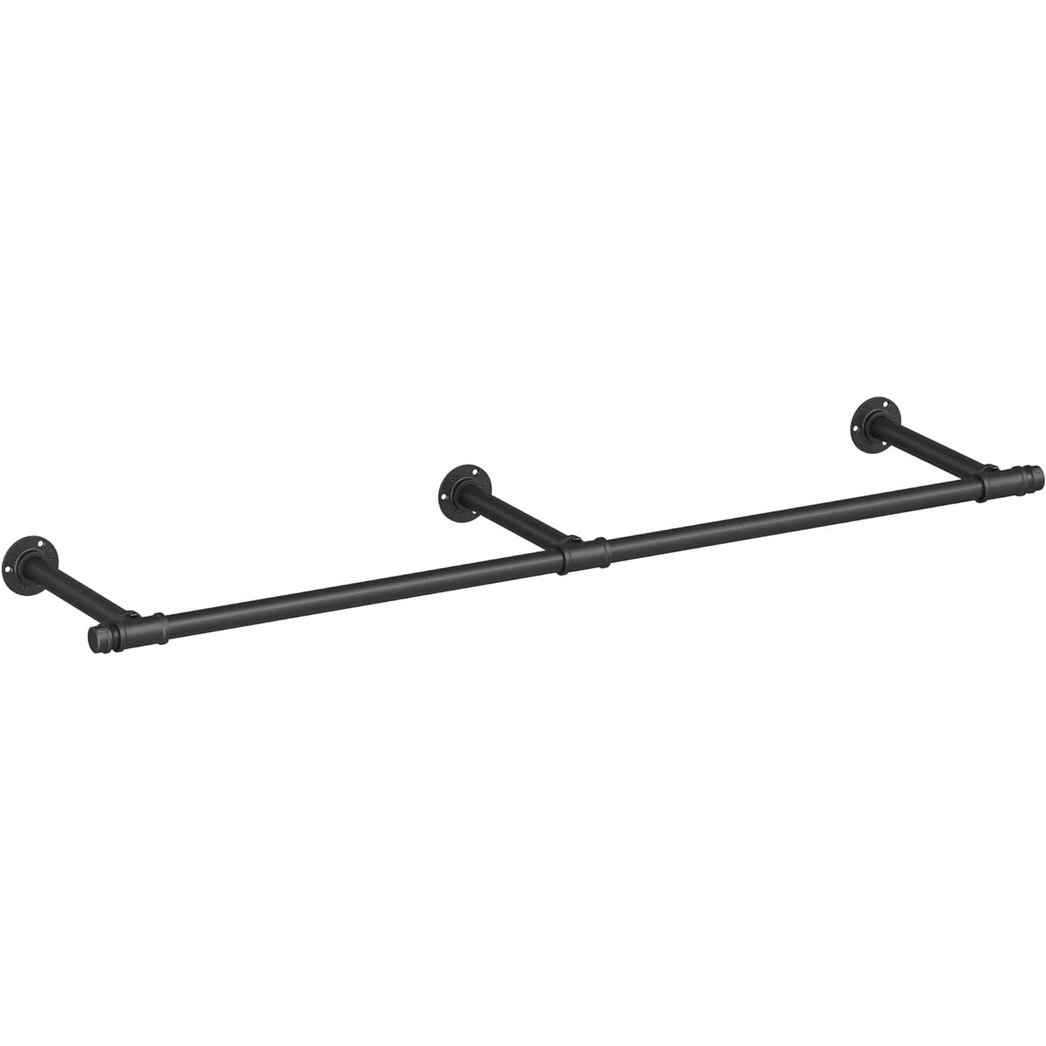 Sina metalica de agatat haine, montare pe perete, aspect industrial, 30x7x170 cm, negru