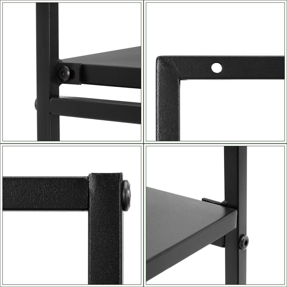 Raft de perete cu 3 polite din MDF si cadru metalic, 58x21x50 cm, negru — imaginea 18