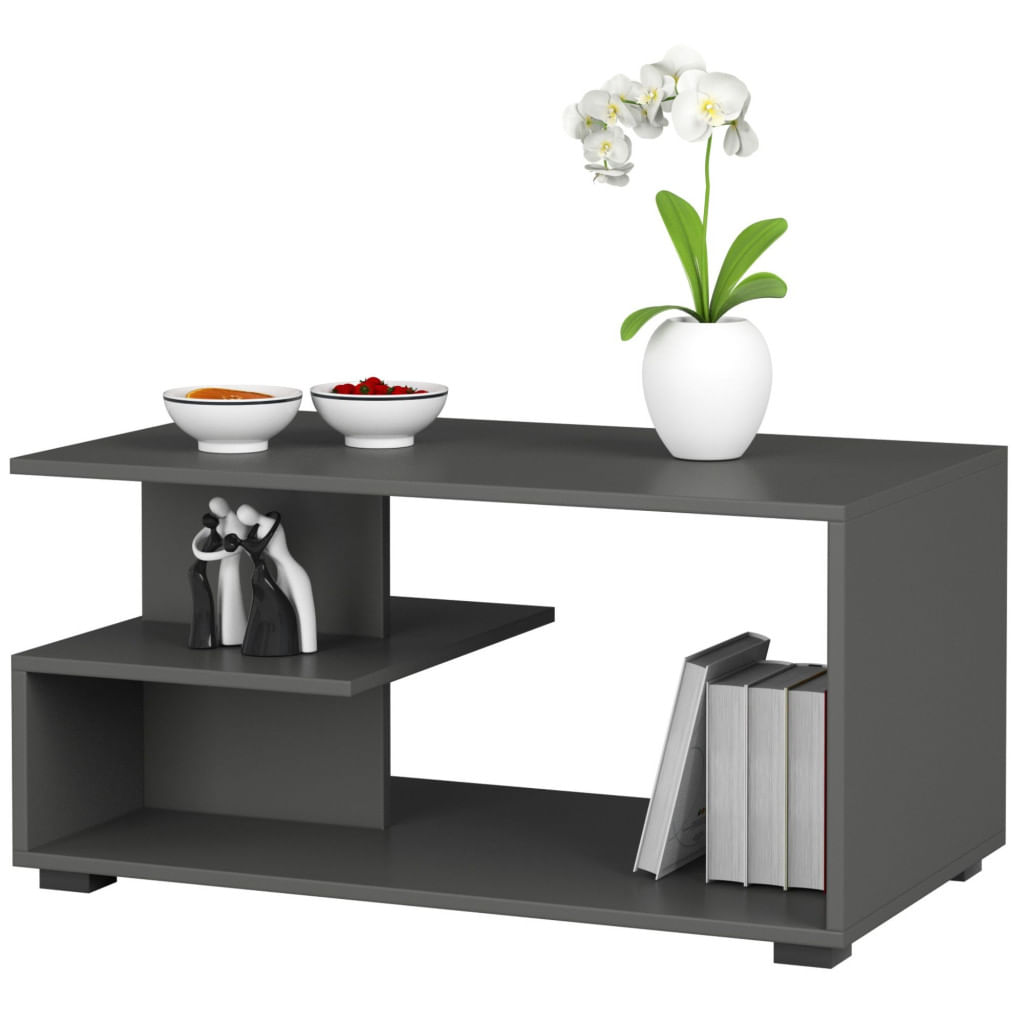 Masuta de cafea, PAL laminat, 90x51x45 cm, gri grafit — imaginea 2