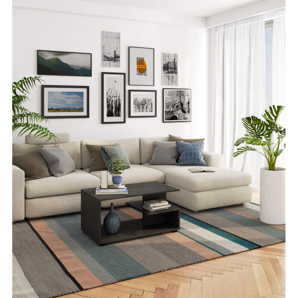 Masuta de cafea, PAL laminat, 90x51x45 cm, gri grafit — imaginea 5