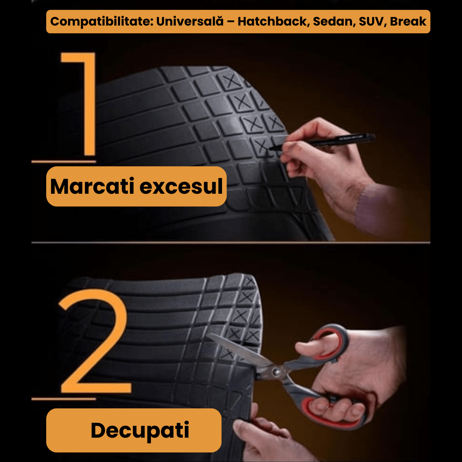 Covorase SsangYong Tivoli Compatibile 2015 – 2023 | Black