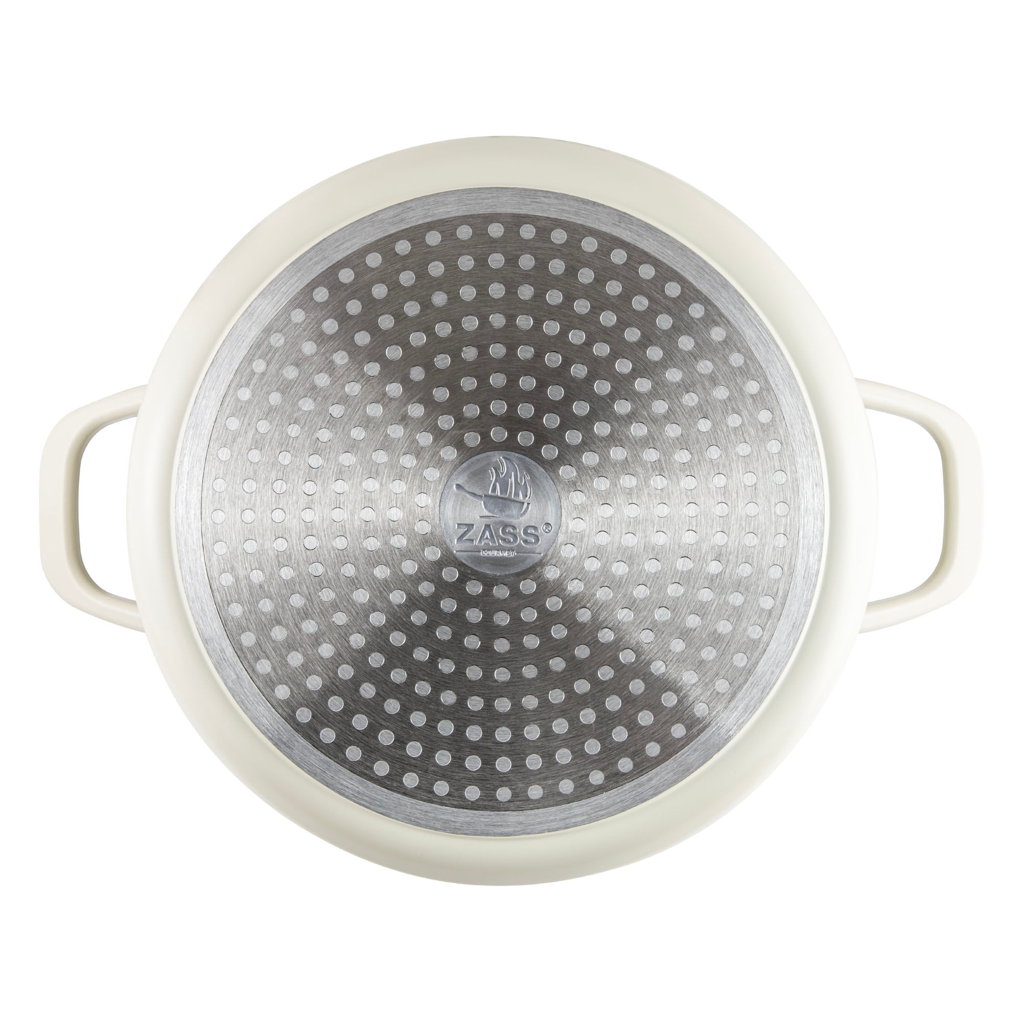 Oala din aluminiu turnat sub presiune si acoperire ceramica cu capac din sticla – 28 cm - ZG-ACS 15 CREM — imaginea 7