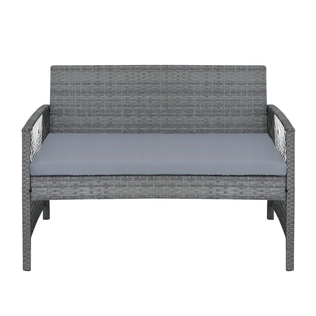 Set mobilier de gradina gri, Jumi, cu 2 fotolii, canapea si masuta de cafea — imaginea 5