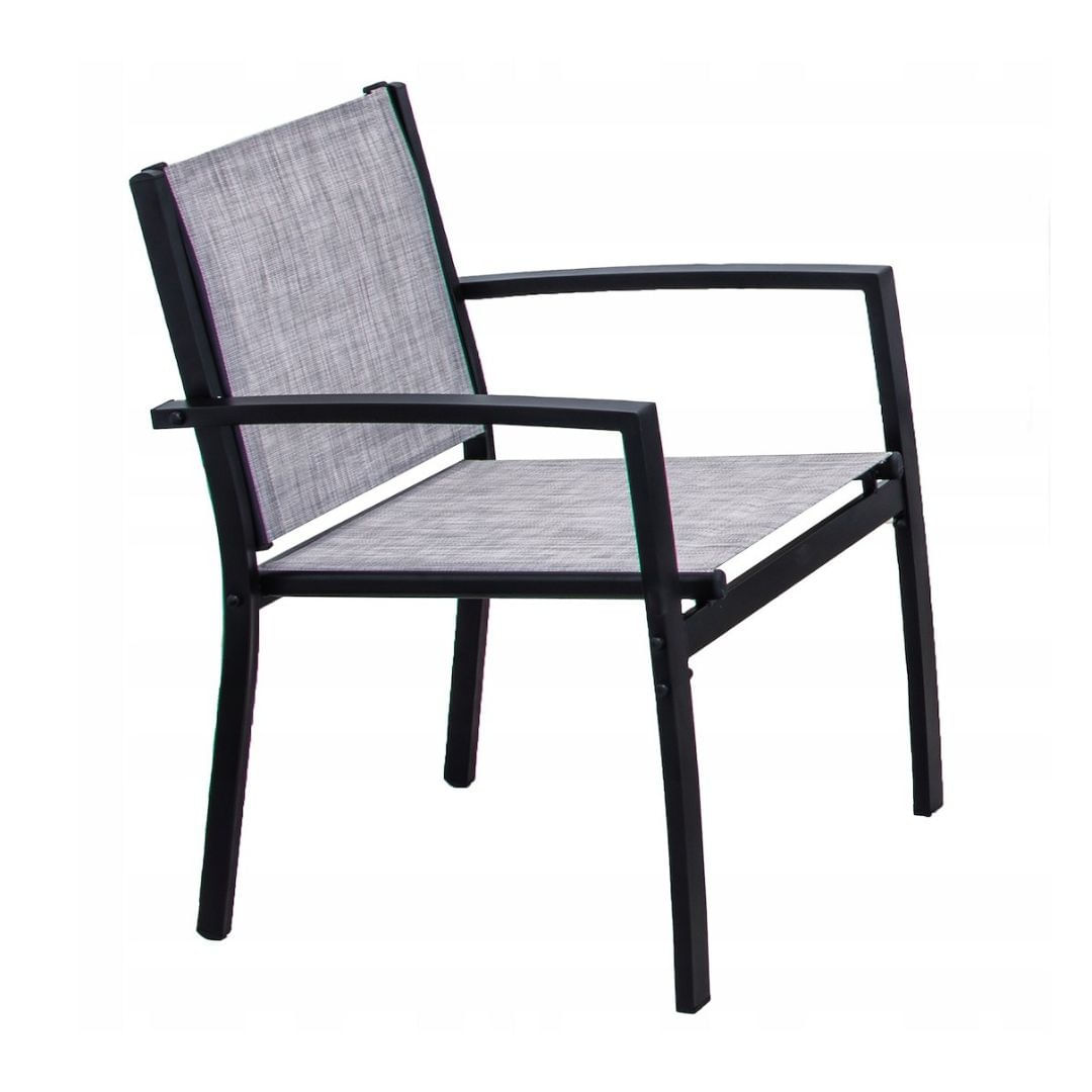 Set mobilier de gradina Jumi, canapea, 2 fotolii si masuta de cafea, otel si textilena, gri — imaginea 7