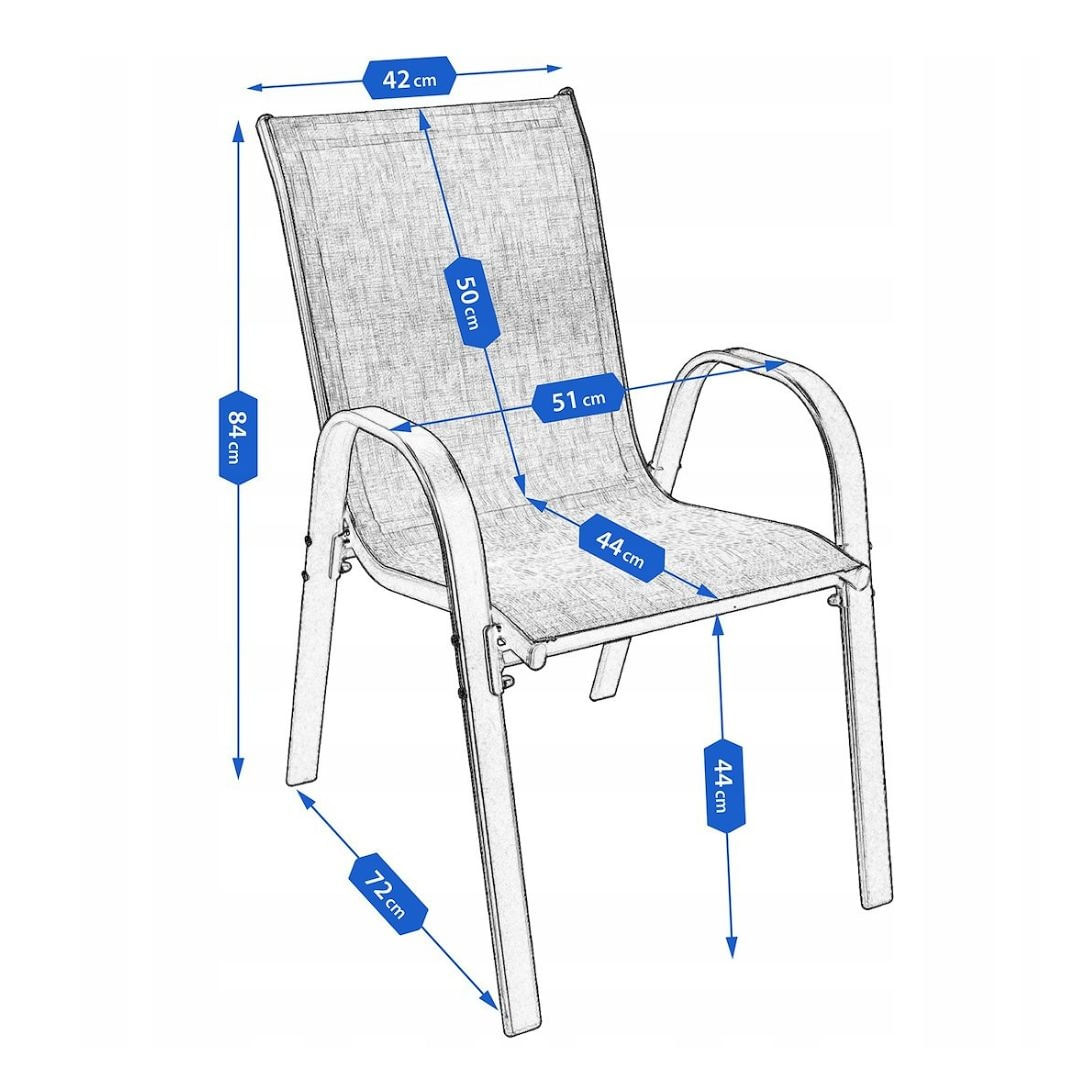 Set mobilier de gradina Jumi, model FIESTA, 2 fotolii suprapozabile si masuta de cafea — imaginea 5