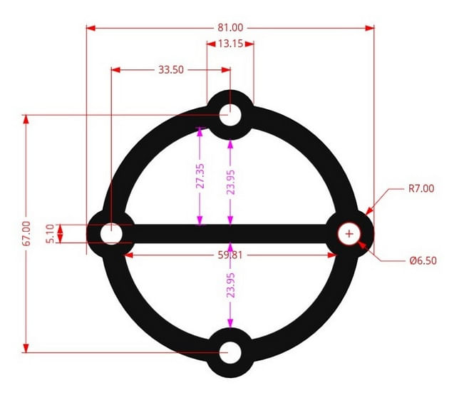 Set de 10 Garnituri pentru cap compresor de aer V 2x65mm+ 1x51mm 12.5bari Mod.0.36/1.25 (D) CH175 — imaginea 4