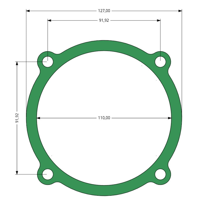 Set de 10 Garnituri pentru cap compresor de aer V 2x65mm+ 1x51mm 12.5bari Mod.0.36/1.25 (D) CH175 — imaginea 6