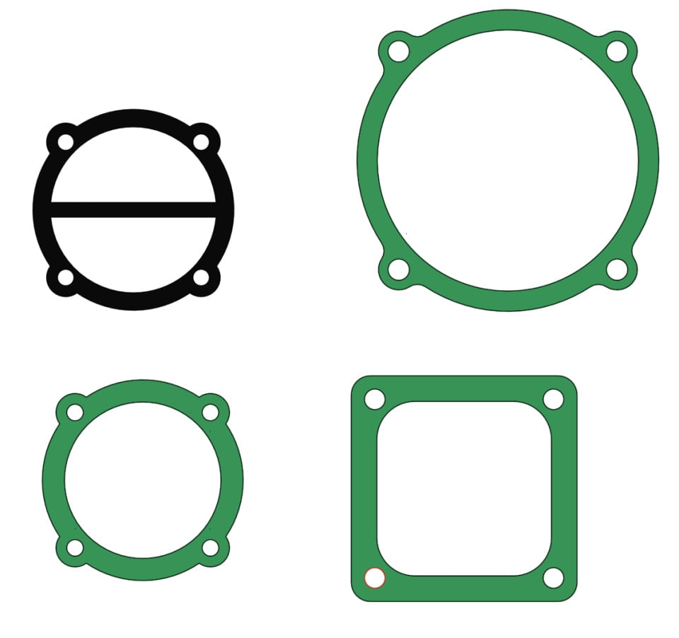 Set de 10 Garnituri pentru cap compresor de aer V 2x65mm+ 1x51mm 12.5bari Mod.0.36/1.25 (D) CH175 — imaginea 7