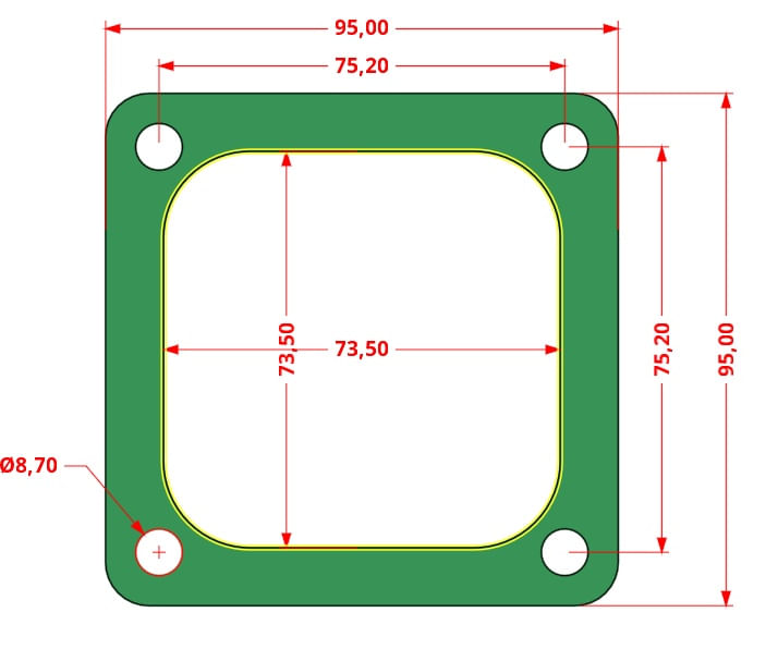 Set de 10 Garnituri pentru cap compresor de aer V 2x65mm+ 1x51mm 12.5bari Mod.0.36/1.25 (D) CH175 — imaginea 8