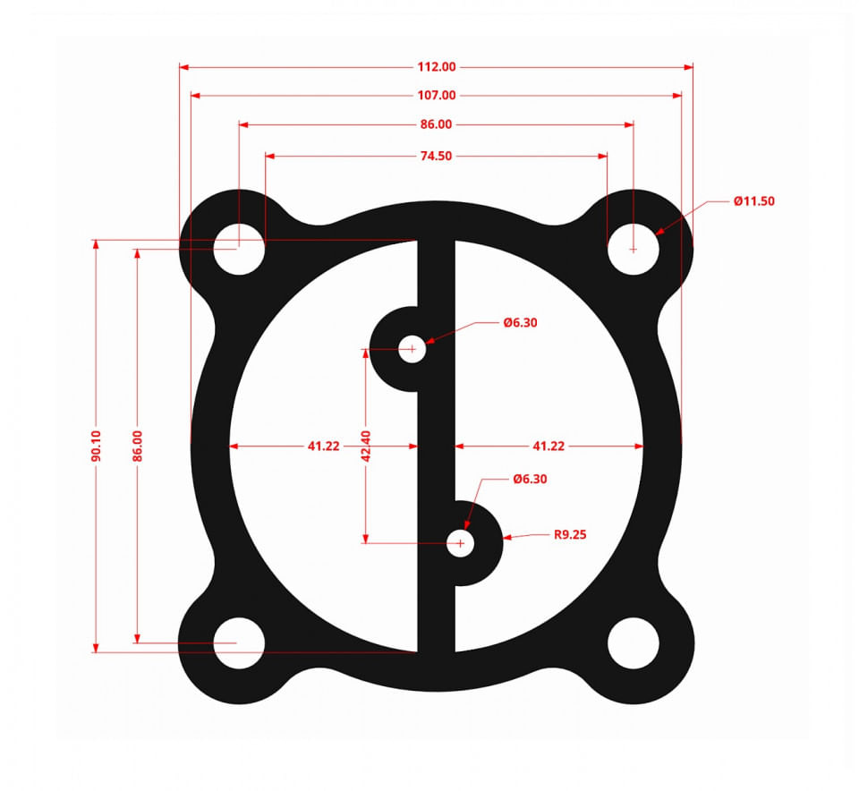 Garnituri set pentru cap compresor de aer V JC80mm 6 gauri CH085 Mod.8(P) — imaginea 2