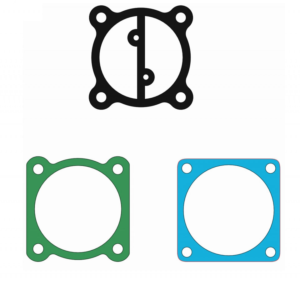 Garnituri set pentru cap compresor de aer V JC80mm 6 gauri CH085 Mod.8(P) — imaginea 5