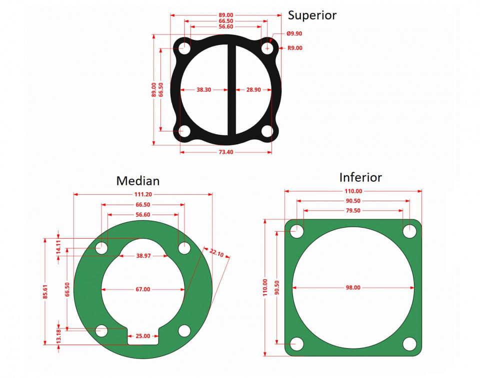 Garnituri set pentru cap compresor de aer V 65mm CH083 Mod.6(J) — imaginea 5
