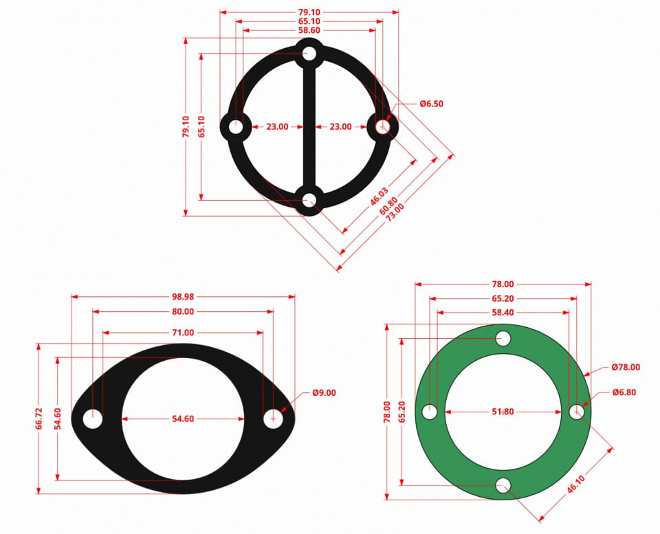 Garnituri set pentru cap compresor de aer 47-55mm CH092 Mod.15(F) — imaginea 7
