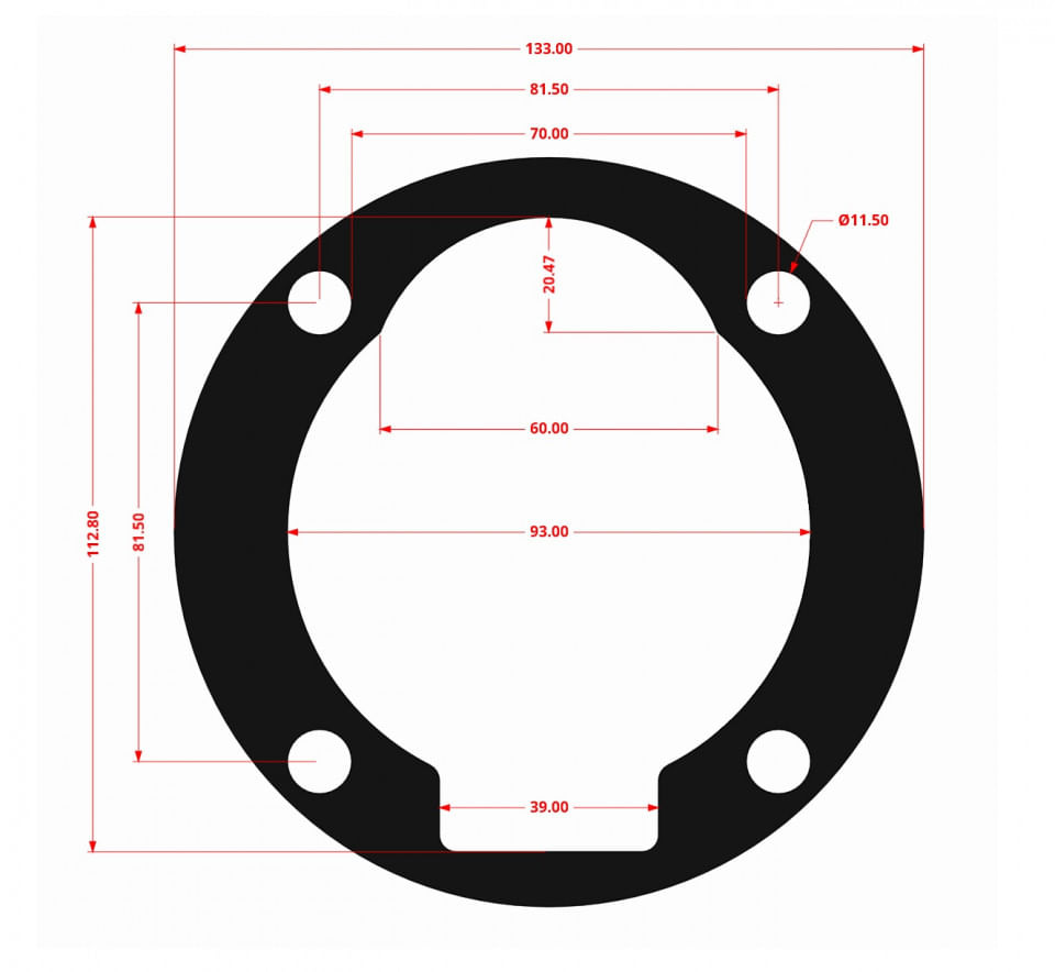 Garnituri set pentru cap compresor de aer V 90mm 5 gauri CH084 Mod.7(N) — imaginea 4