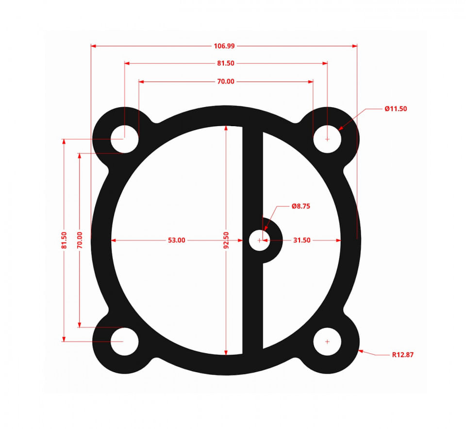 Garnituri set pentru cap compresor de aer V 90mm 5 gauri CH084 Mod.7(N) — imaginea 5