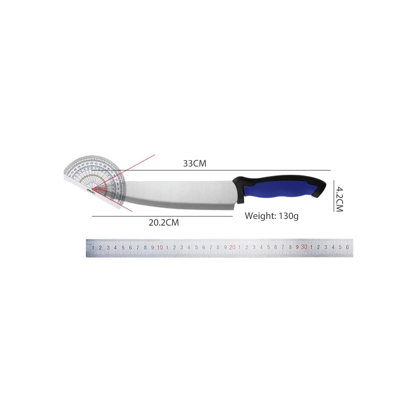 Set 3 Cutite Otel inoxidabil Profesional, 33 cm, 32 cm, 28 cm, Dispozitiv Ascutit Cutite — imaginea 4