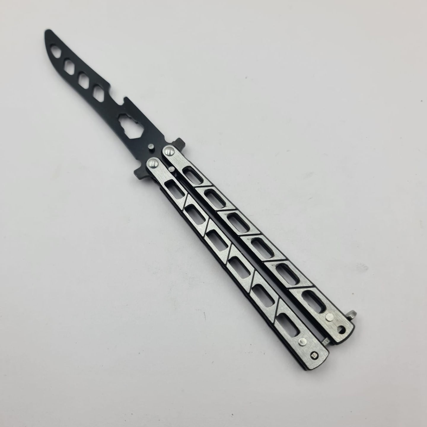 Cutit Fluture Pentru Antrenament, Desfacator Sticle, Chei Reglabile, Otel, Model Gauri, 23 cm, Argintiu - imagine 6