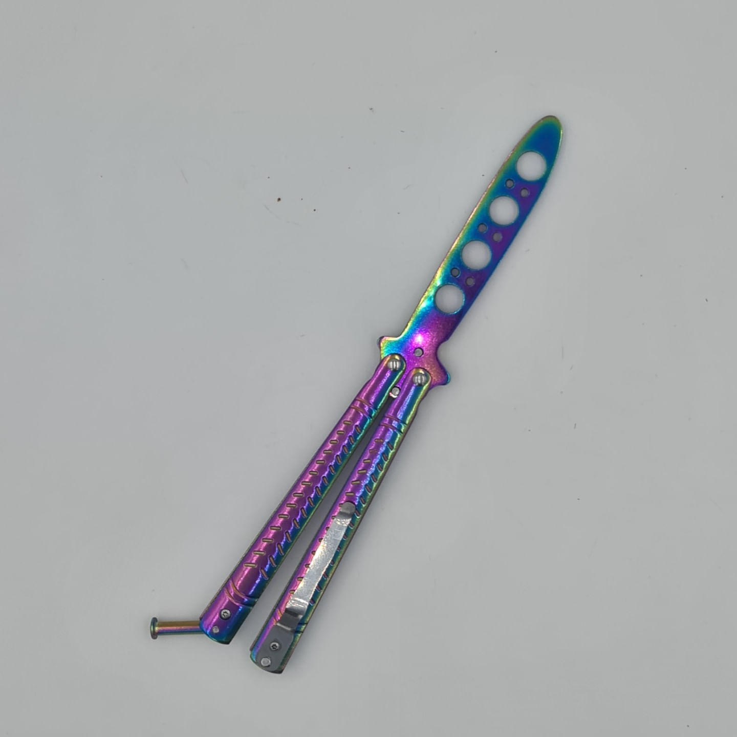 Cutit fluture Butterfly, Balisong 21.50cm, fade clasic, fara tais, de antrenament, sageata