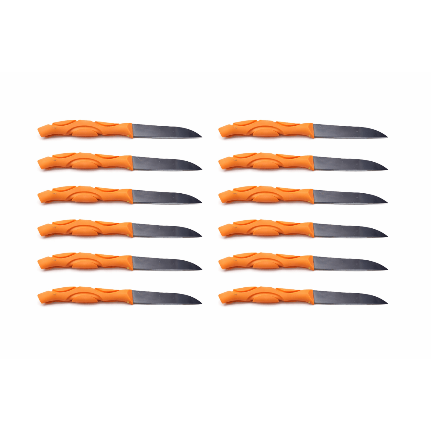 Set de 12 cutite cu Maner Ergonomic, Anti Alunecare, Lama Otel, 16 cm