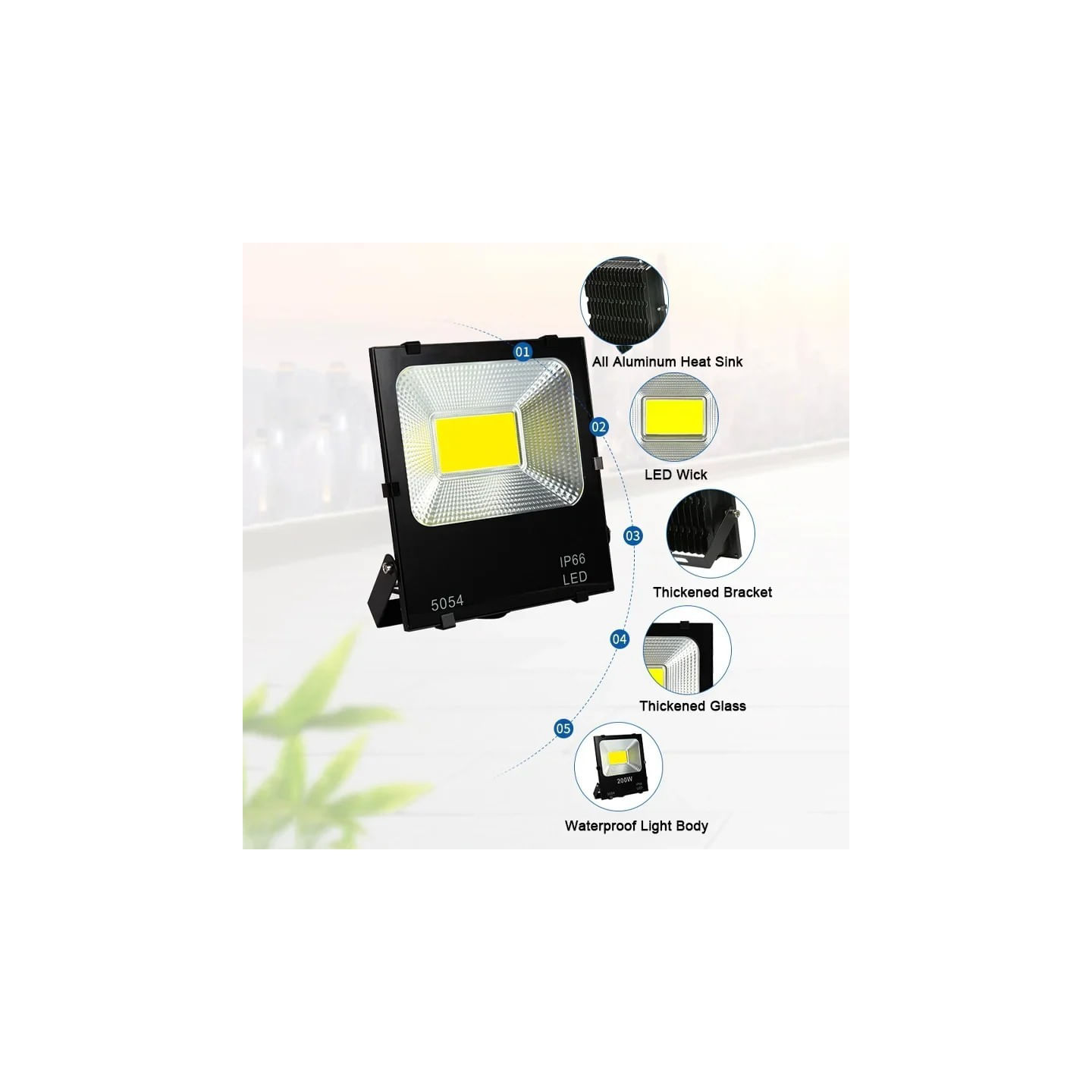 Proiector Led Flood Light, COB 220V, IP66 Power 100W, 28 x 32 Cm