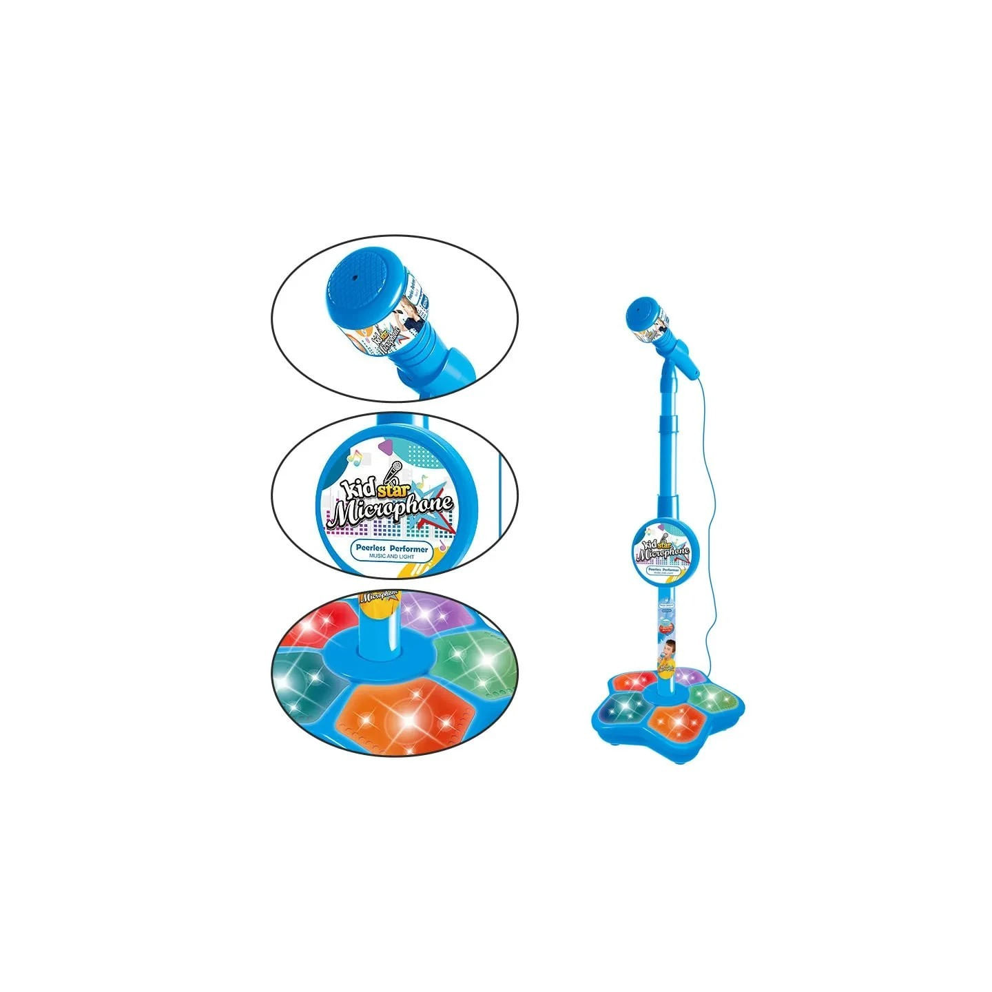 Microfon Pentru Karaoke, cu Sunete si 5 Lumini mai Multe Culori, 100 x 21 cm - imagine 4