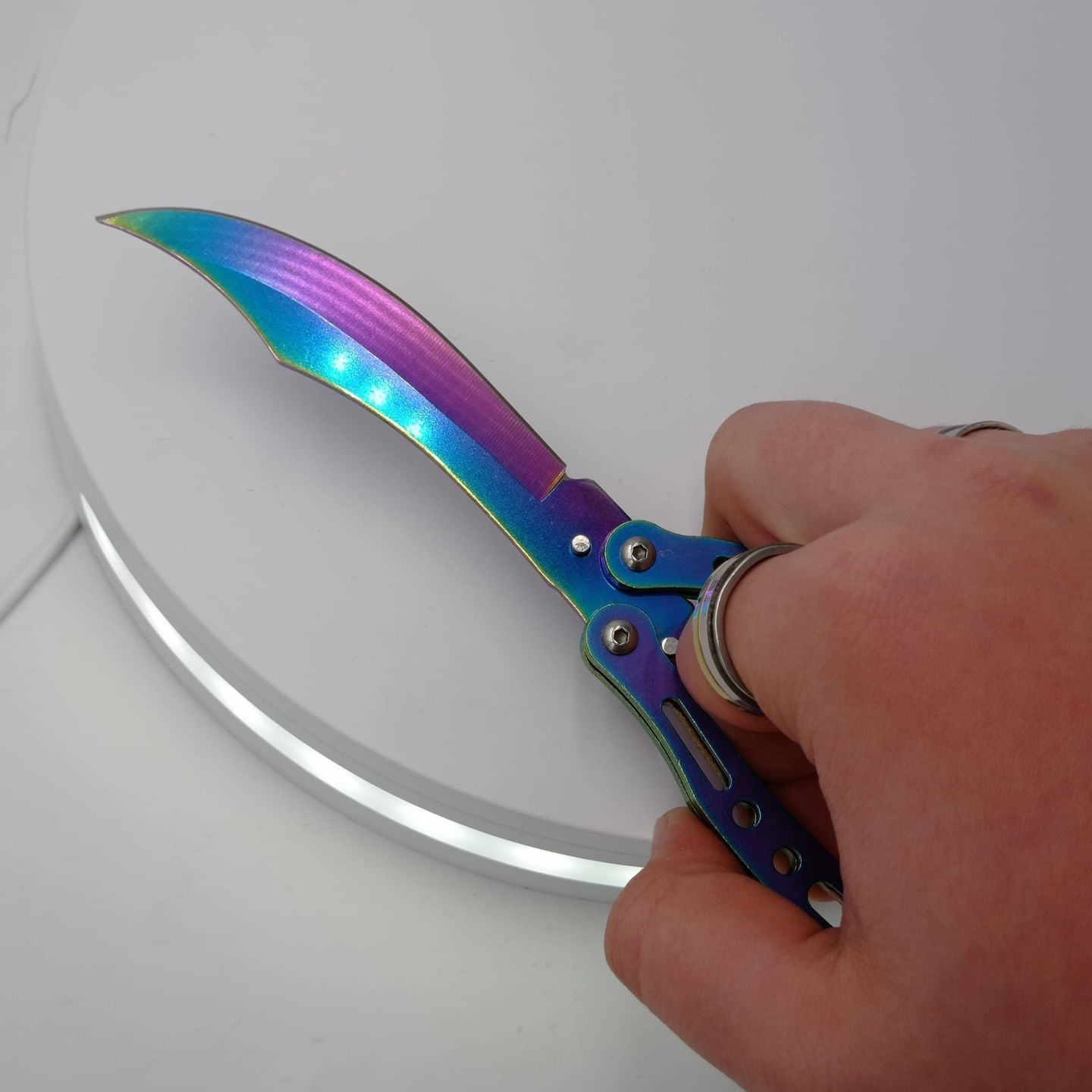 Cutit fluture, Butterfly, model dinamic, curbat, fade, 23 cm - imagine 3
