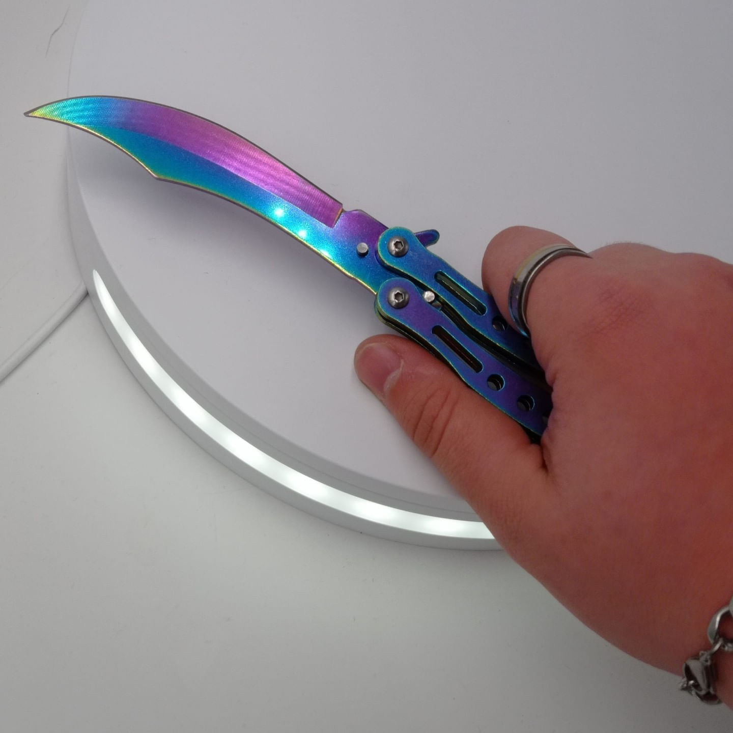 Cutit fluture, Butterfly, model dinamic, curbat, fade, 23 cm - imagine 4