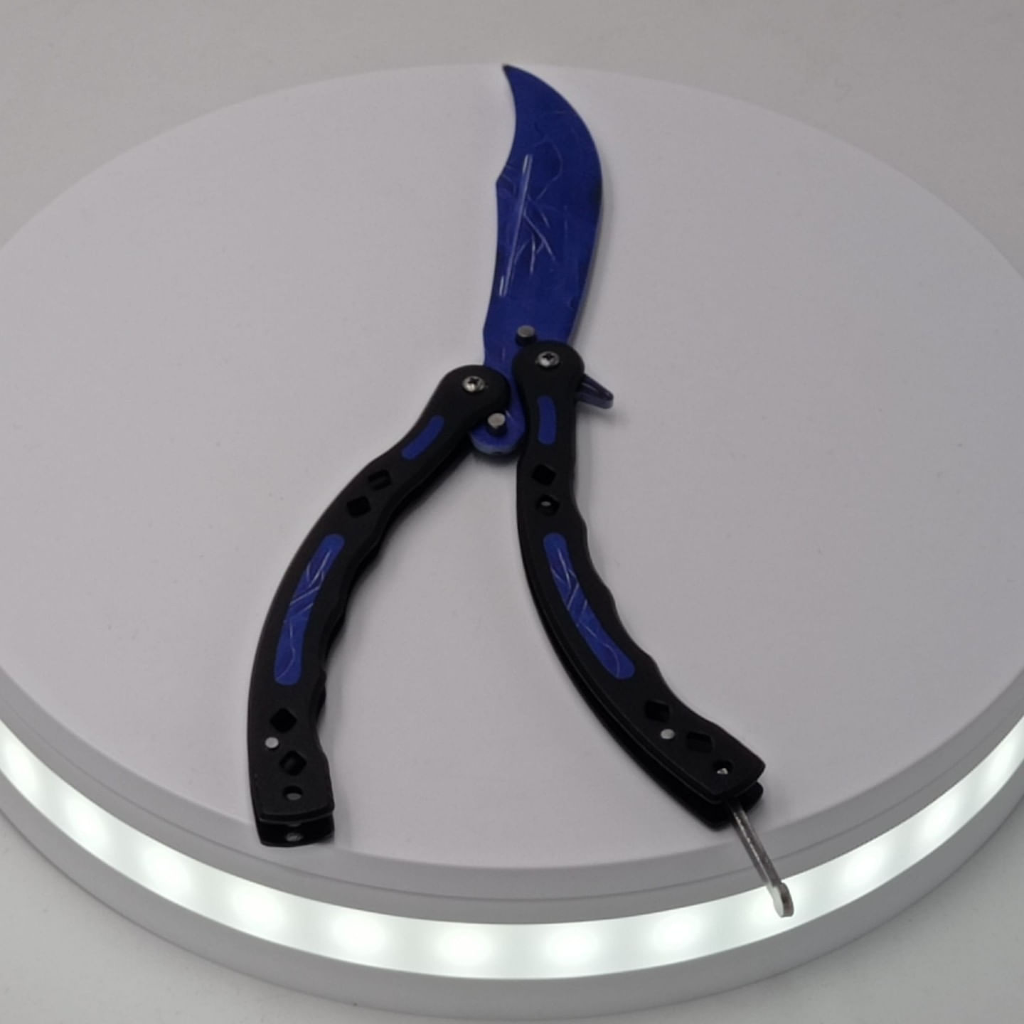 Cutit fluture, Butterfly, fara tais, model fulger, curbat, 26 cm - imagine 2