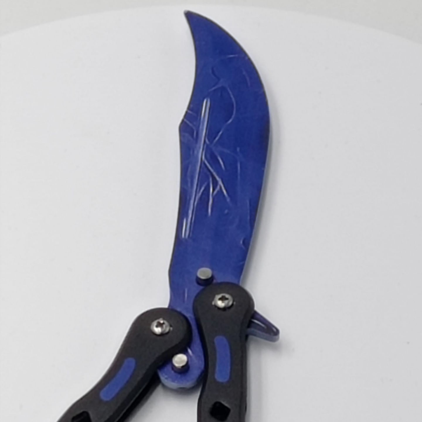 Cutit fluture, Butterfly, fara tais, model fulger, curbat, 26 cm - imagine 3