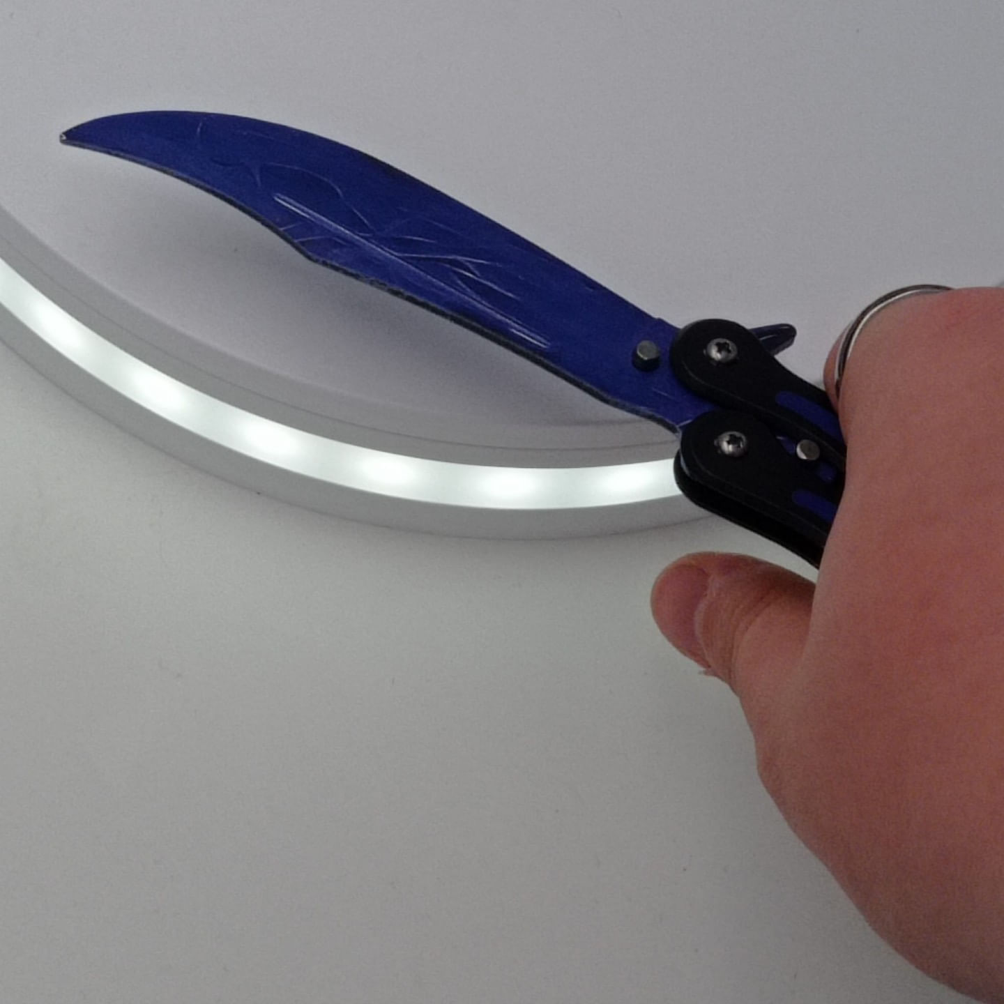 Cutit fluture, Butterfly, fara tais, model fulger, curbat, 26 cm - imagine 4