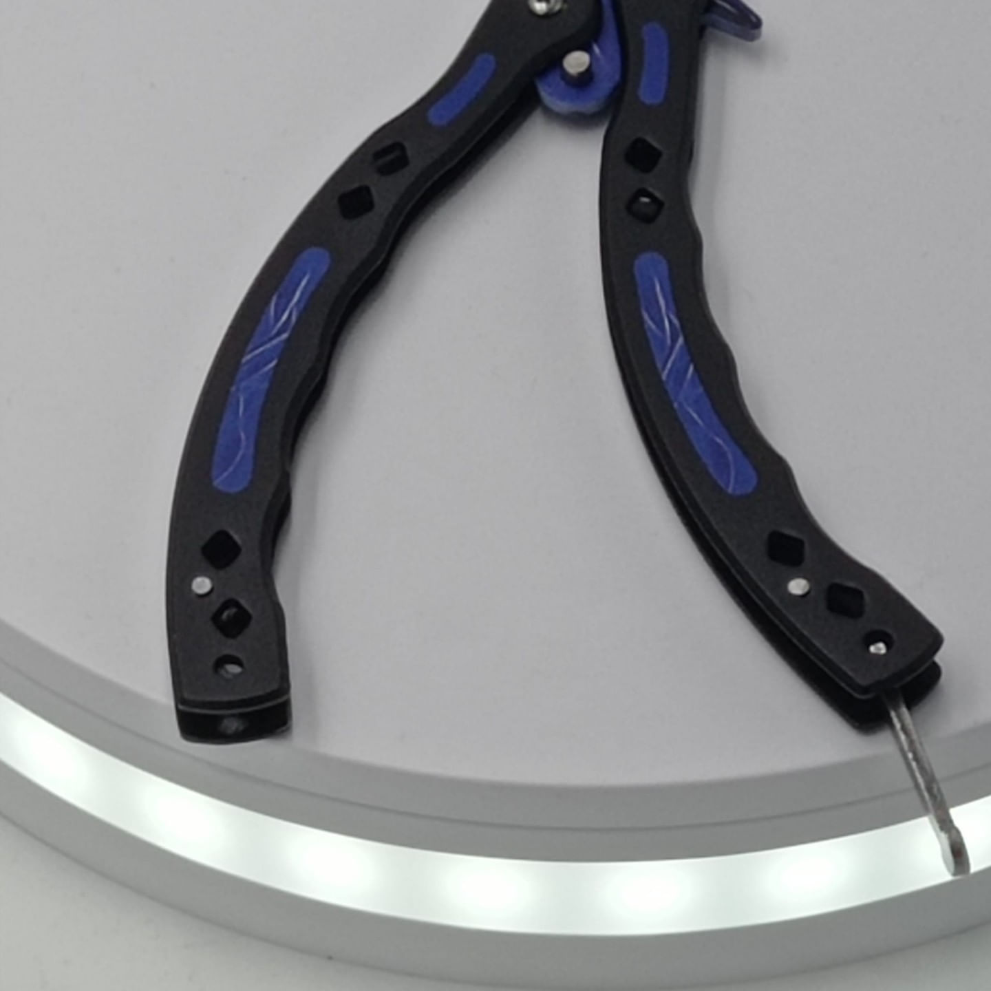 Cutit fluture, Butterfly, fara tais, model fulger, curbat, 26 cm - imagine 6