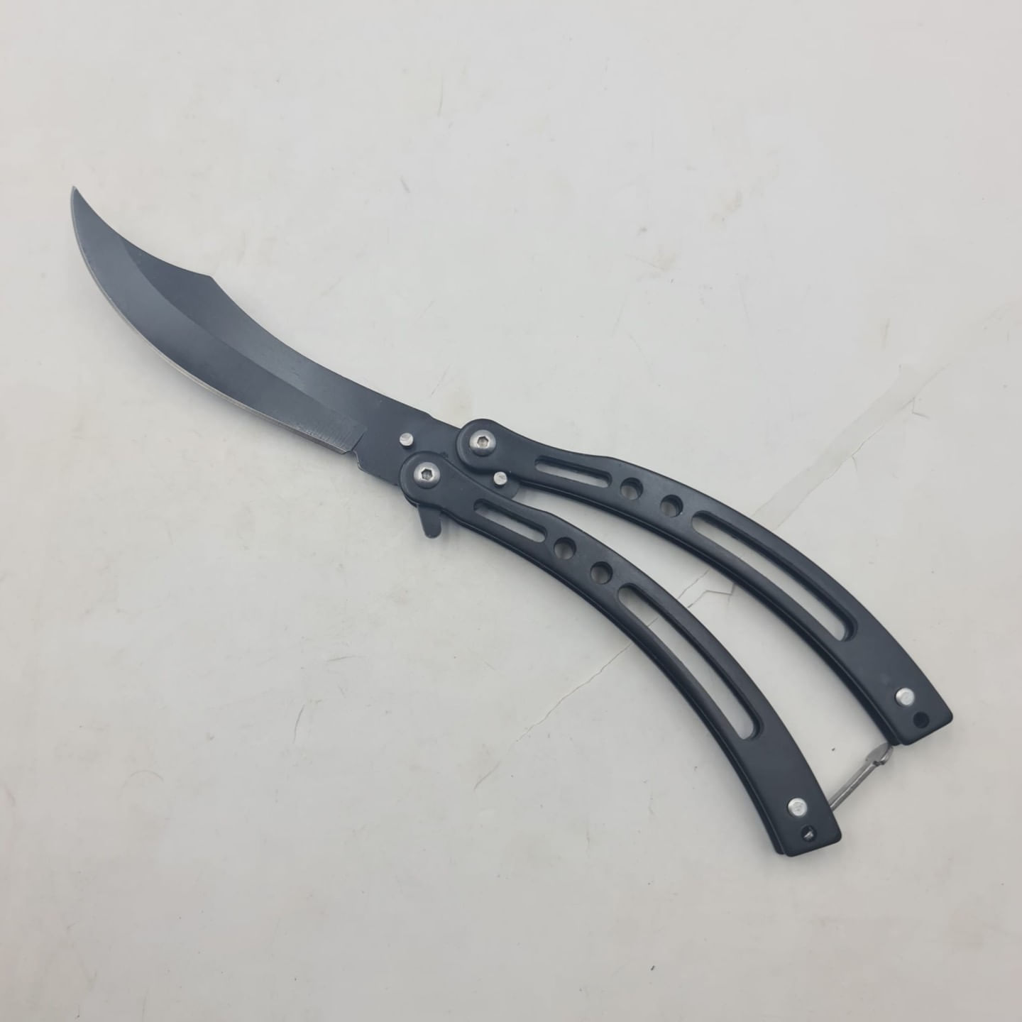 Briceag Fluture Curbat, Model Gauri, Cu Tais, Negru, 23 cm - imagine 3