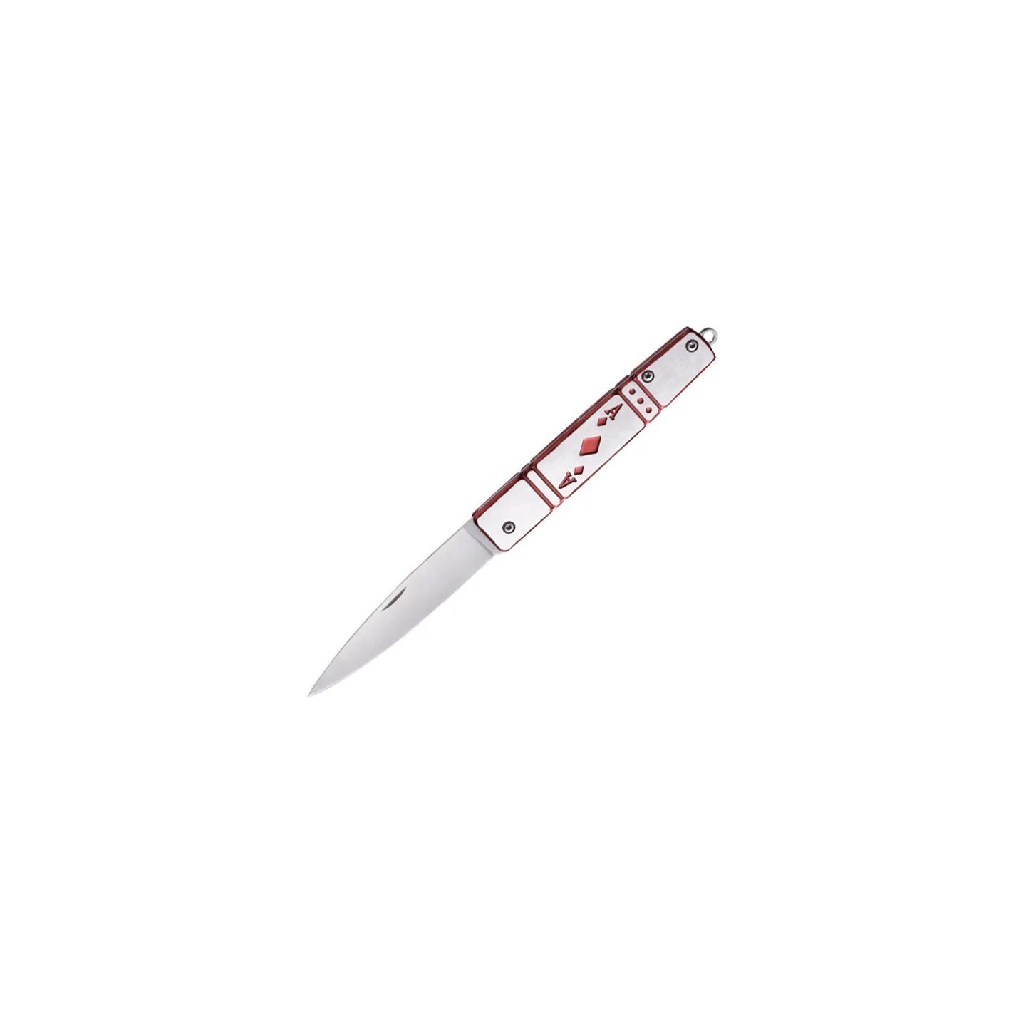 Briceag Model Carti de Joc, Prindere Curea, Lama Argintiu, Deschidere Manuala, 17 cm
